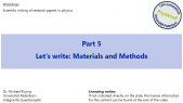 thumbnail of medium Scientific writing in physics - Let's write: Materials and methods