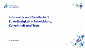 thumbnail of medium IuG: Zuverlässigkeit – Entwicklung, Korrektheit und Tests
