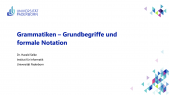 thumbnail of medium EIG: Grammatiken – Grundbegriffe und formale Notation
