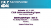 thumbnail of medium ICALP 2023 - Best Student Paper - Track B
